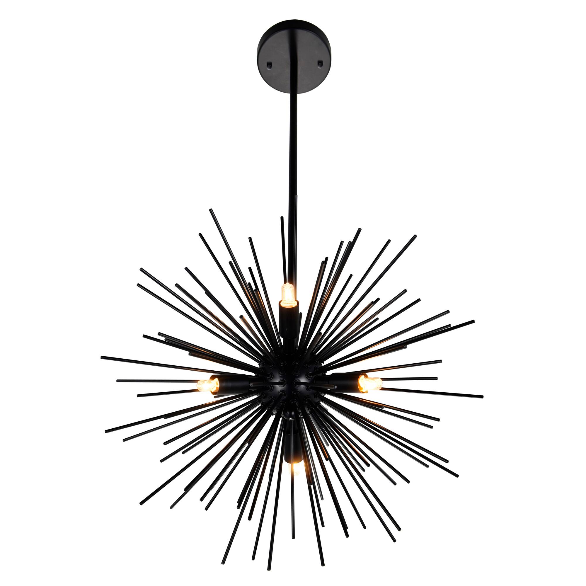 Angle. CWI Lighting - Savannah 9 Light Chandelier With Black Finish - Black.