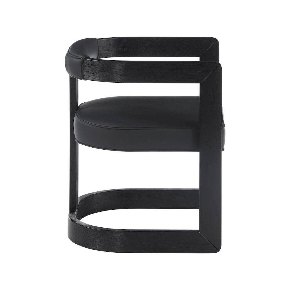 Alt View 3. Meridian Furniture - Manchester Black Vegan Leather Dining Chair - Black.