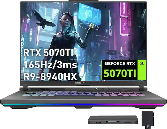 RTX 5070TI
165Hz/3ms
R9-8940HX
GEFORCE RTX 5070TI
ROG STRIX