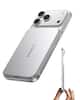 Front. Baseus - Baseus PicoGo 5000mAh Magnetic Wireless Power Bank, Ultra Slim Portable Charger for iPhone, Samsung Galaxy & USB-C Devic - Silver.