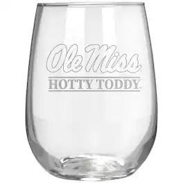 Great American Products - Ole Miss Rebels Etched 17oz. Rally Cry Stemless Wine Glass - Multicolor