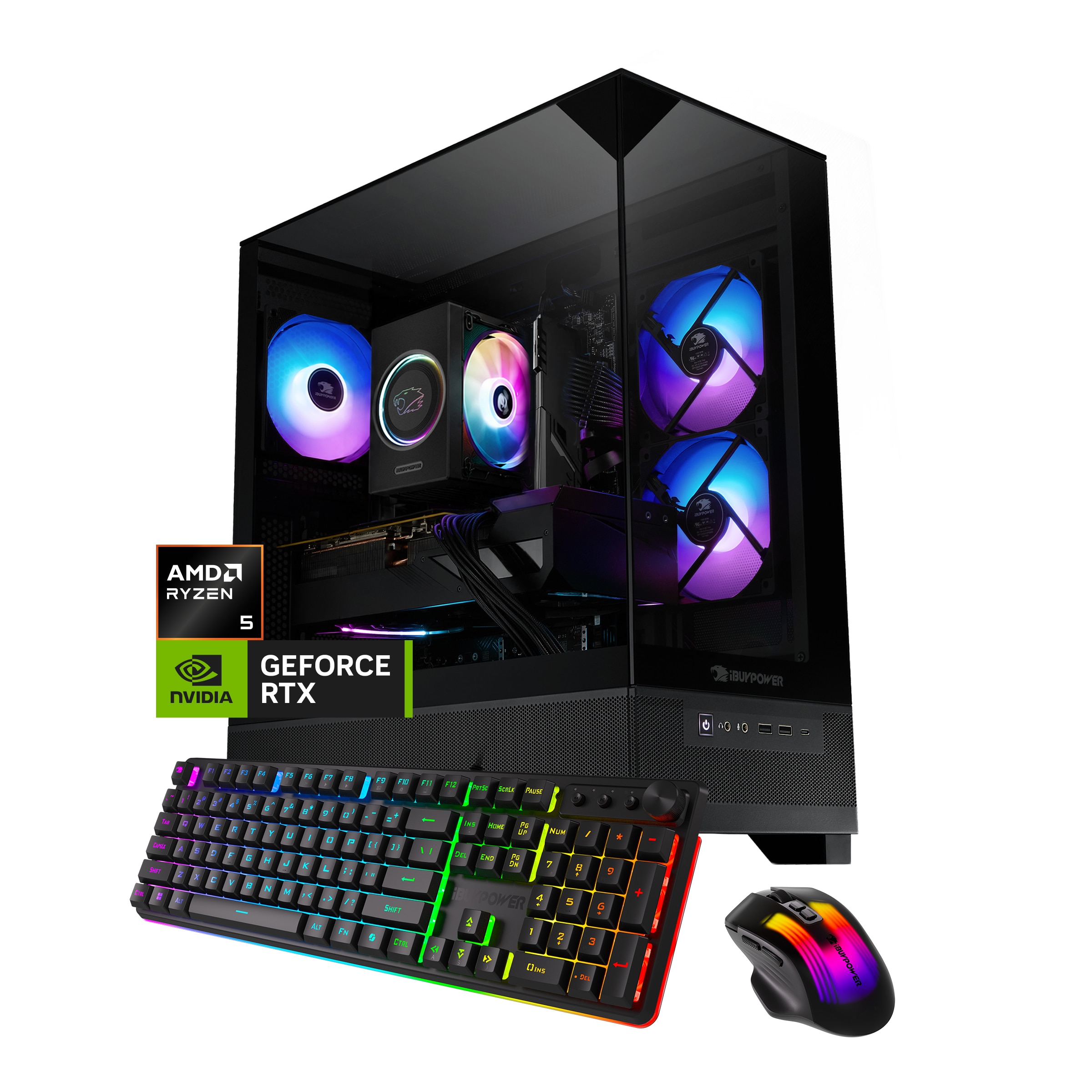 iBUYPOWER - Element SE Gaming Desktop PC - AMD Ryzen 5 5500, NVIDIA GeForce RTX 3050 6GB, 16GB DDR4 RAM, 1TB NVMe SSD_ESA5N3502 - Black