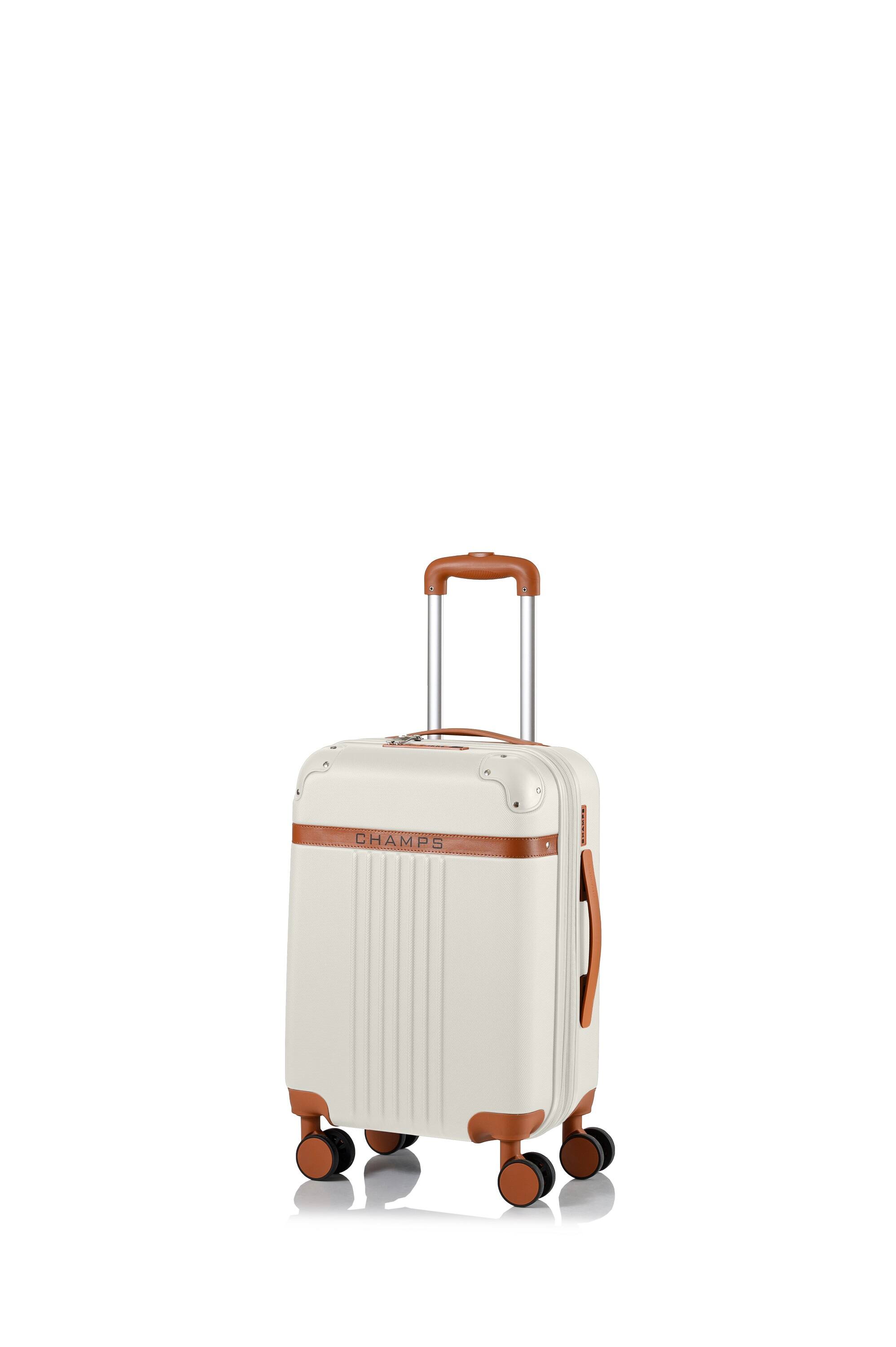 Angle. Champs - Vintage Collection Expandable Spinner Carry-on - Ivory.