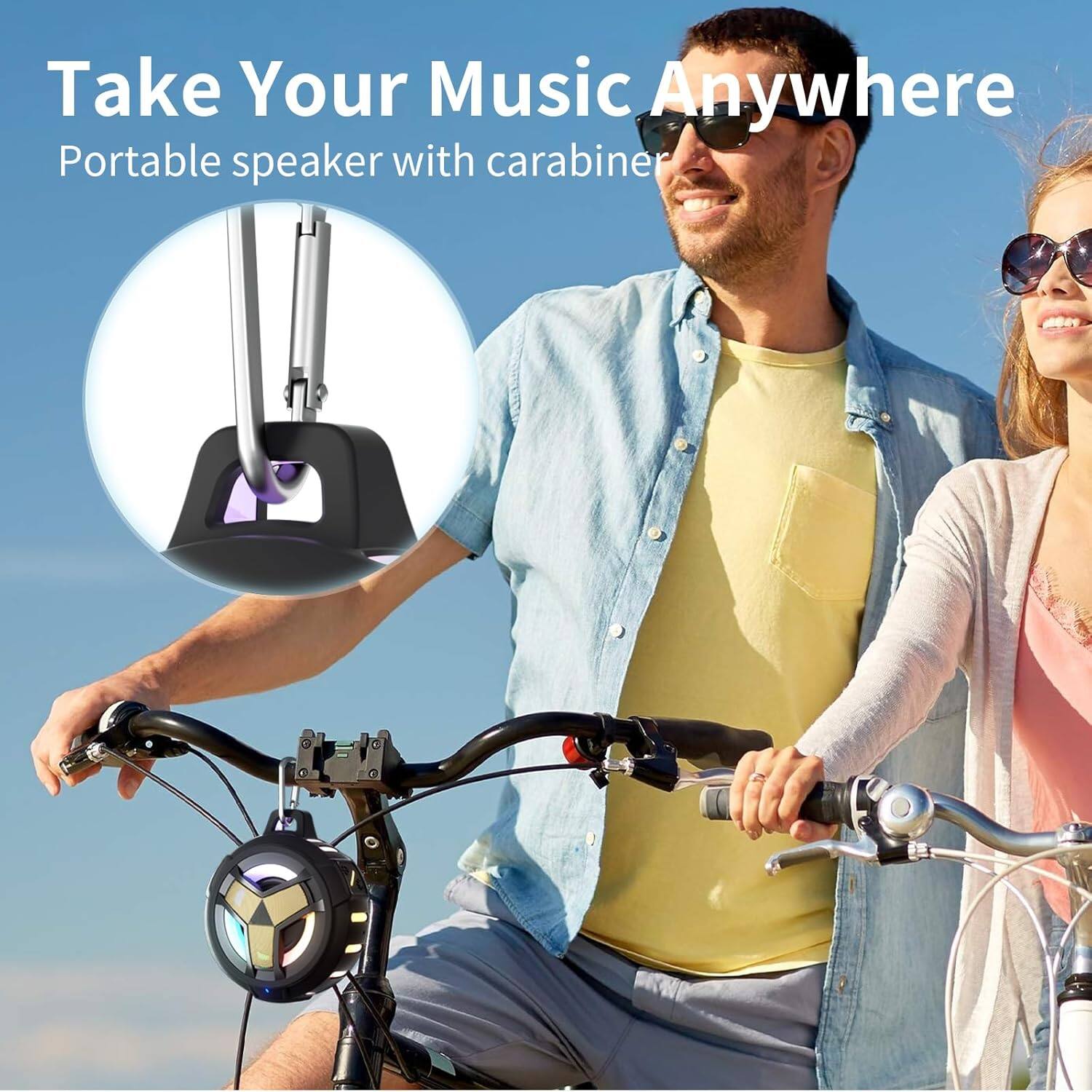 Take Your Music Anywhere  
Portable speaker with carabiner