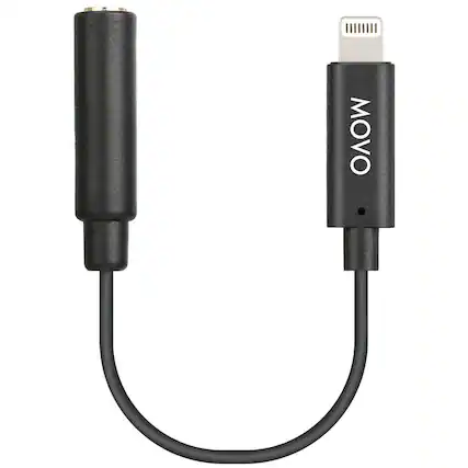 Front. MOVO - Movo IMA-2 Headphone Adapter - 3.5mm TRS to Lightning - Compatible with iPhone and iPad.