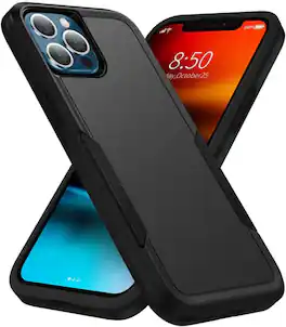 Entronix - iPhone 13 Pro Max Case - Sleek Dual-Layer Soft-Touch Protective Cover - Black