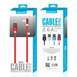 Reiko - Moisture 2.6A Premium Full Steel Usb To Type C Cable In - Red