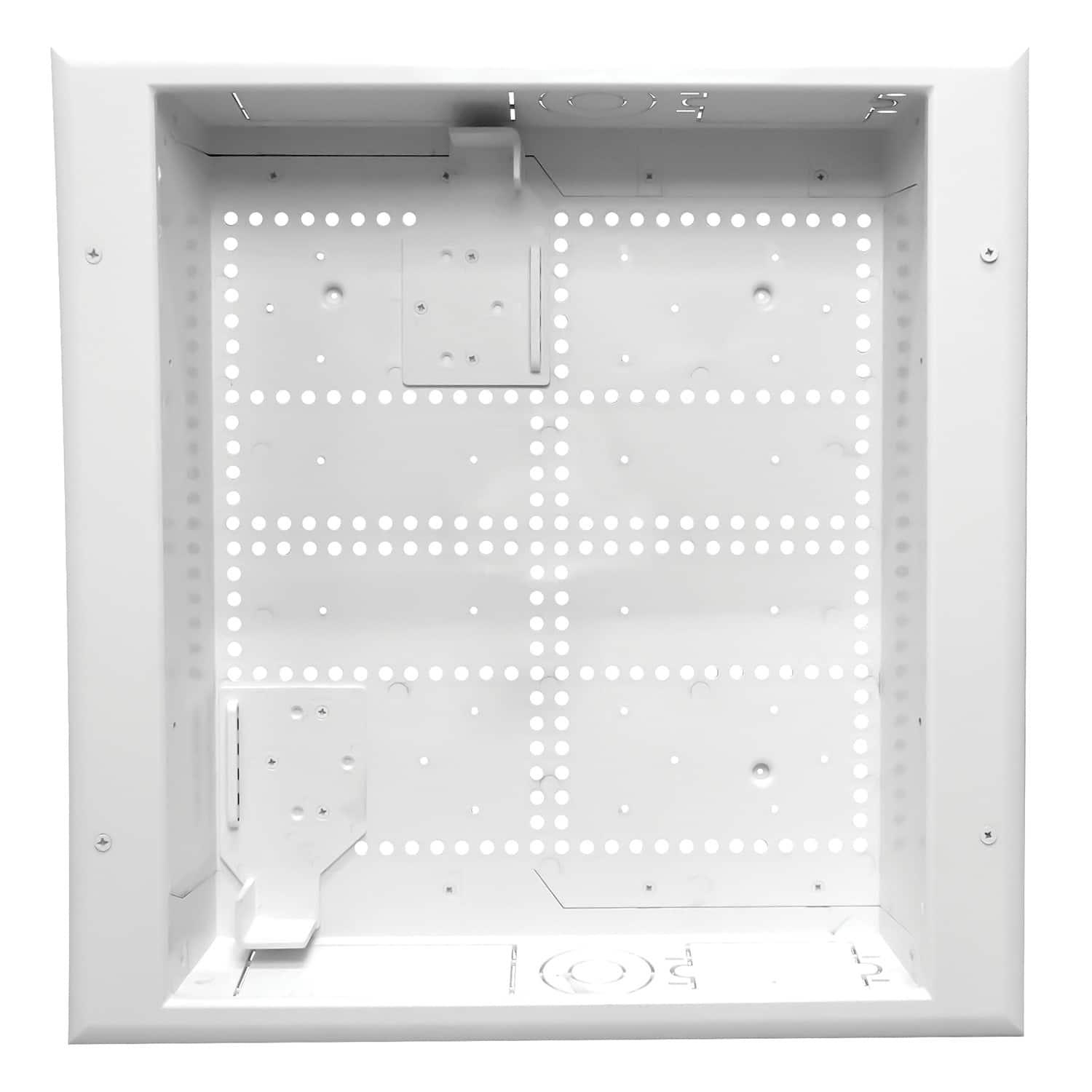 DataComm Electronics - 17" ABS Plastic Connected Media Box, No Power, Slim-Line Trim Ring - White