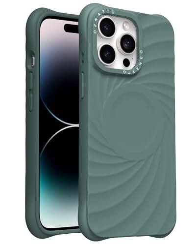 Alt View 1. Ornarto - ORNARTO Vortuxe for iPhone 14 Pro Max Case 6.7" and for AirPods Pro 2 Case in Pine Green - Pine Green.