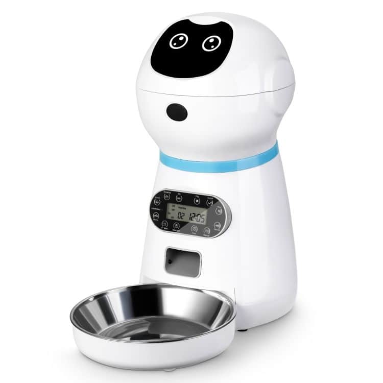 Cluzine - Automatic Pet Feeder, Timed & Quantitative Food Dispenser for Cats & Dogs - White