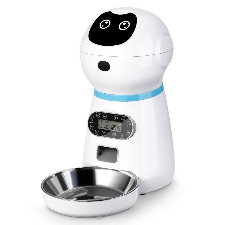 Cluzine - Automatic Pet Feeder, Timed & Quantitative Food Dispenser for Cats & Dogs - White