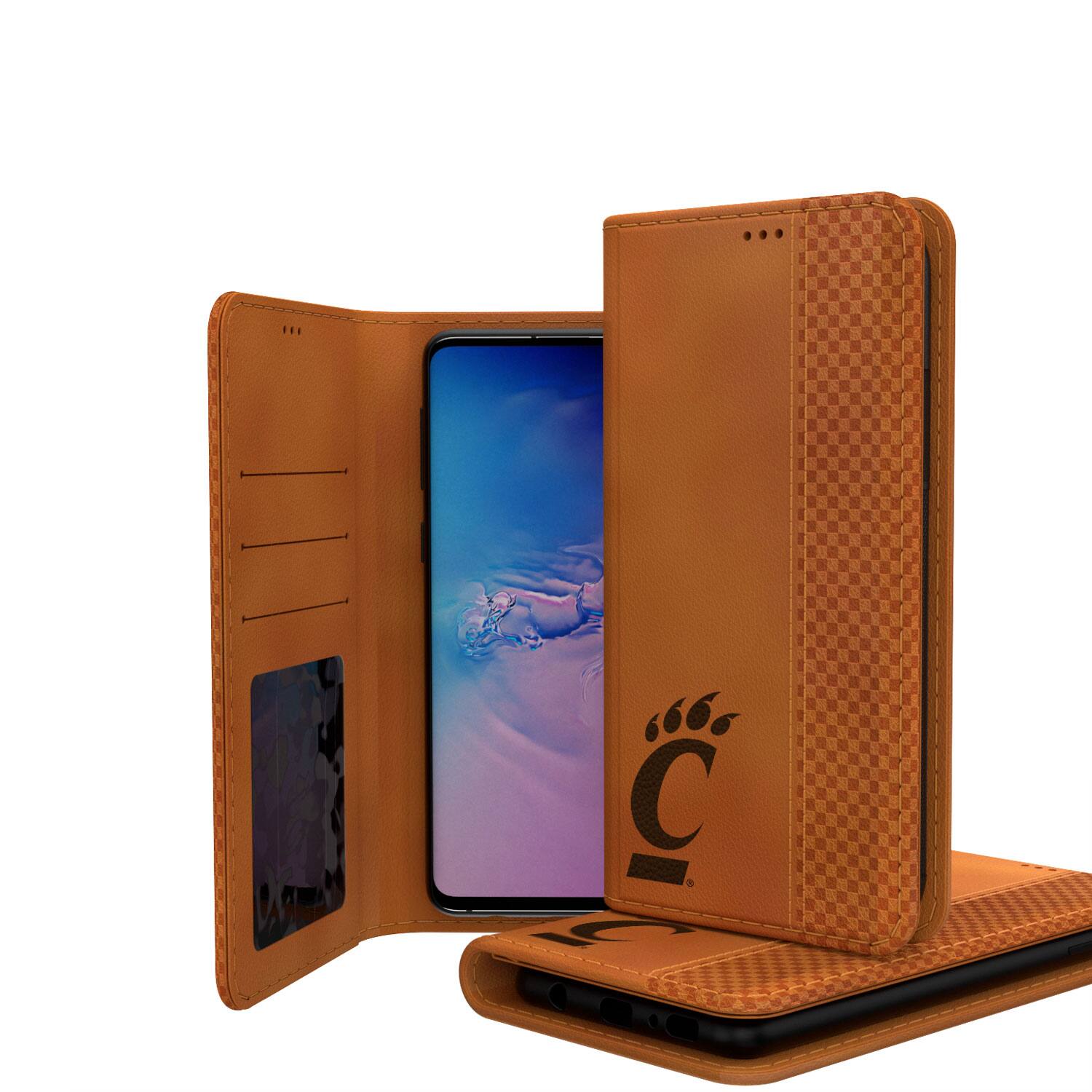 Alt View 1. Keyscaper - Cincinnati Bearcats Galaxy Burn Design Folio Case - S23 - Multicolor.