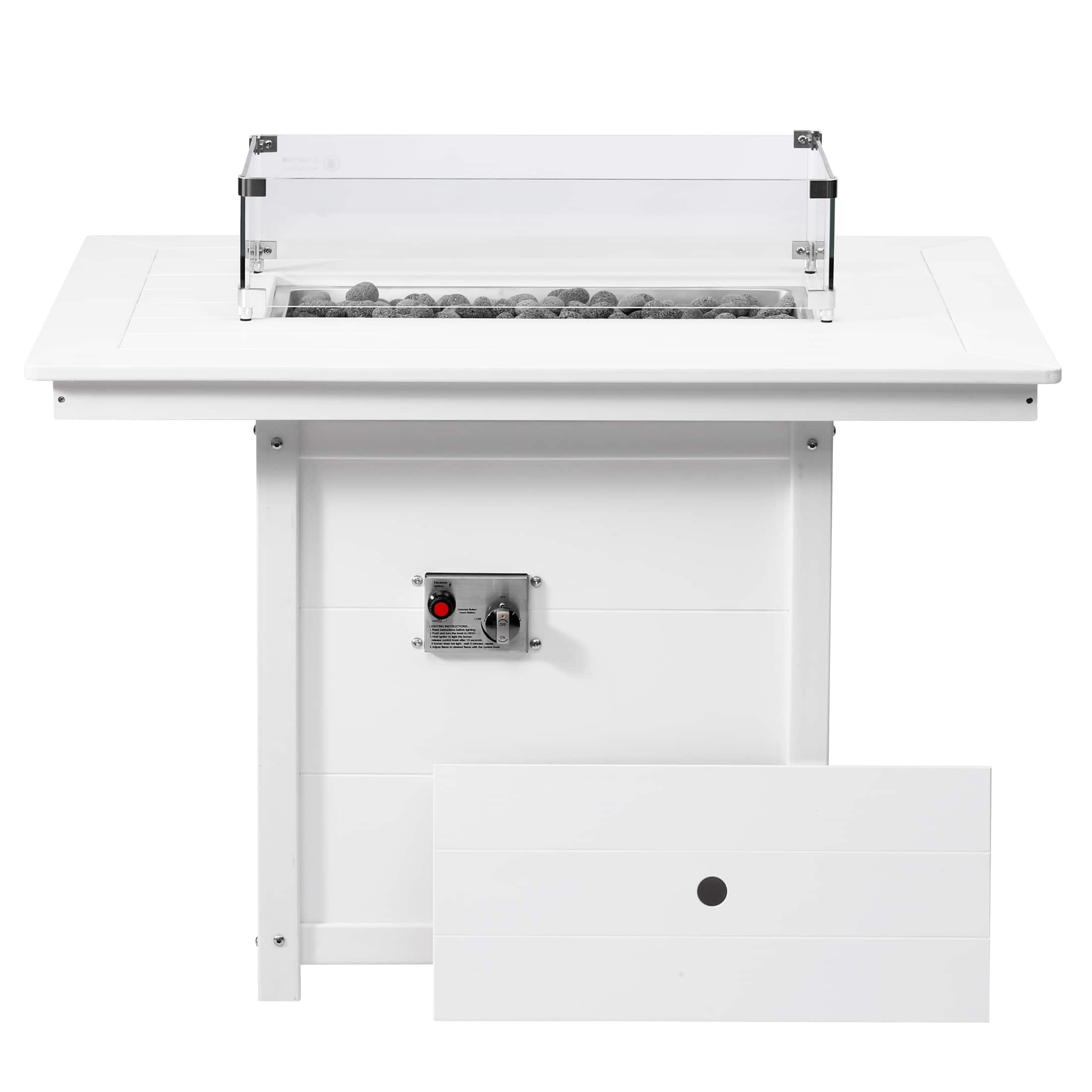 "WestinTrends - Helios 46"" Modern Outdoor Patio Gas Propane Rectangular Fire Pit Table - White" price history on PriceWatchPro