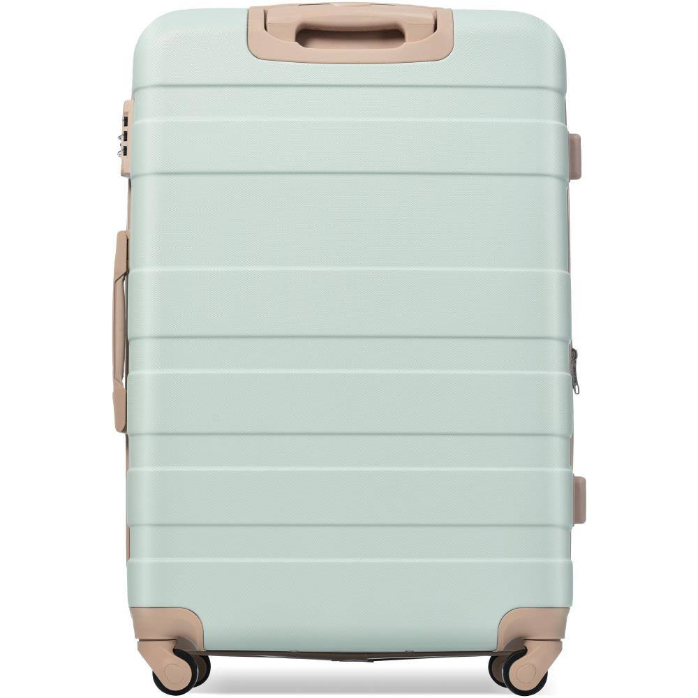 Angle. BreeBe - 3-Piece Expandable ABS Hardshell Luggage Set, Lightweight Durable Suitcases with Spinner Wheels & TSA Lock 20/24/28'' - Green.