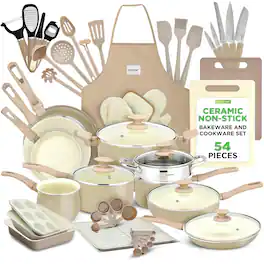NutriChef - 54-Piece Marble Non-Stick Cookware and