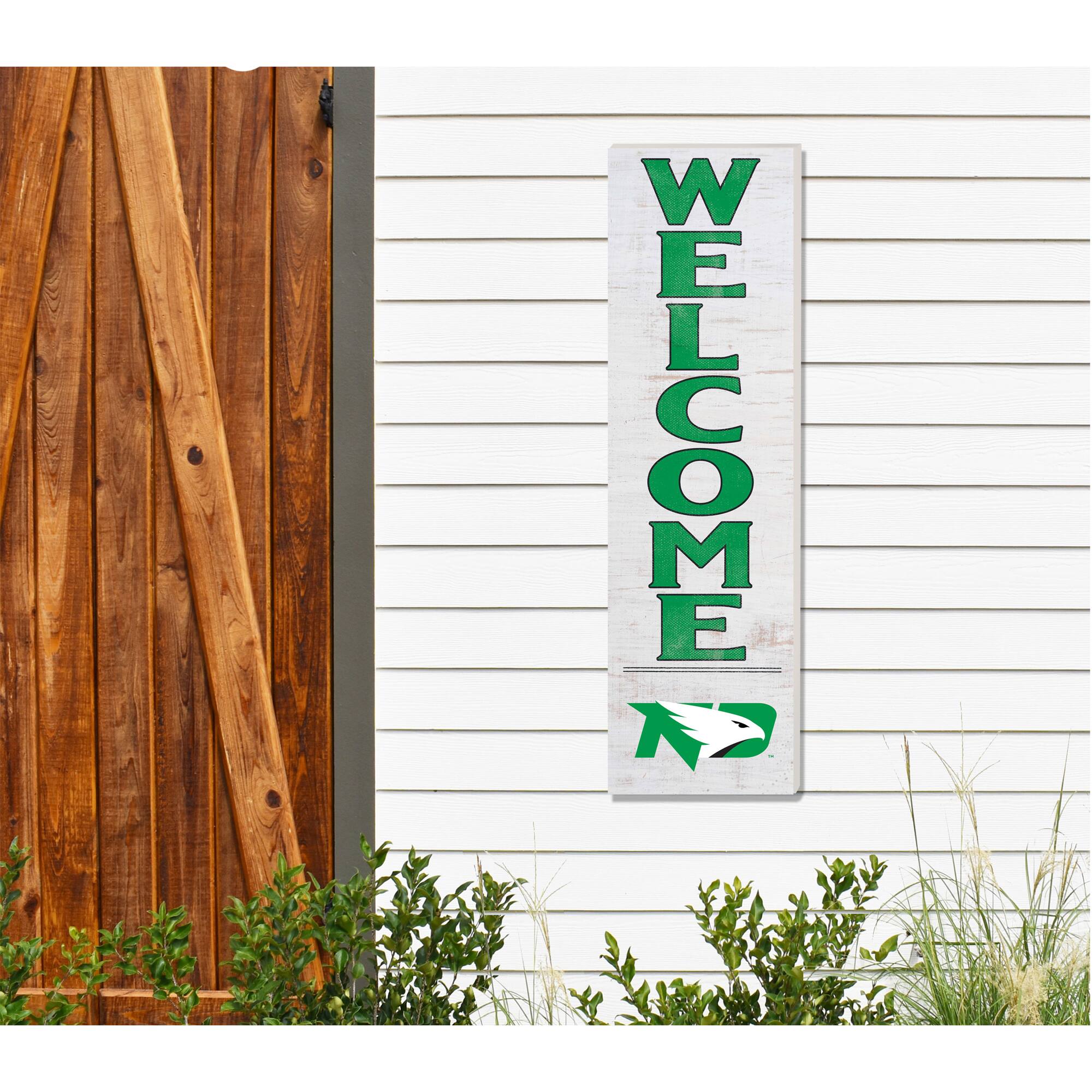 Alt View 1. Jardine - White North Dakota 10'' x 35'' Indoor/Outdoor Welcome Sign - White.