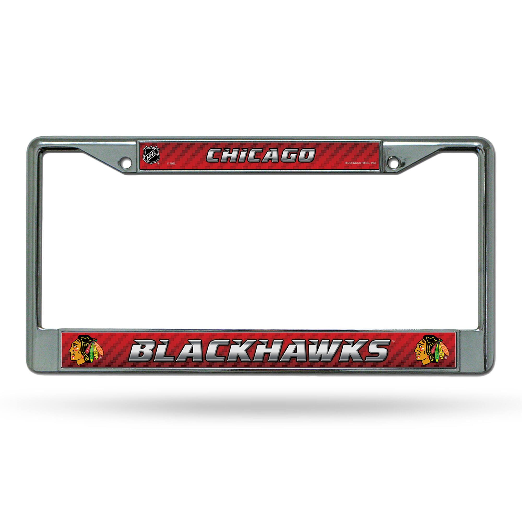 Chicago Blackhawks NHL Chrome Metal License Plate Frame