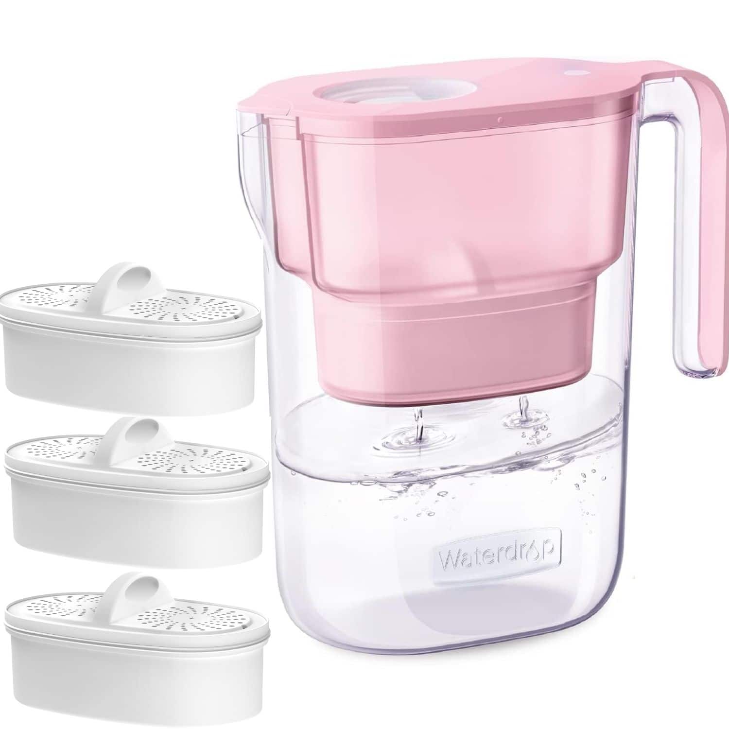 Waterdrop - WD-PT-05P Water Filter Pitcher Extra PF-01A-3 Standard Filters - Pink