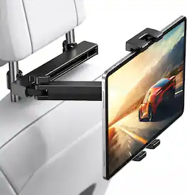 TECKNET - Car Headrest Tablet Holder, 3-in-1 Arm, 360° Rotating, Adjustable for 4.7-12.9" iPad/iPhone/Galaxy/Switch - Kids - Black