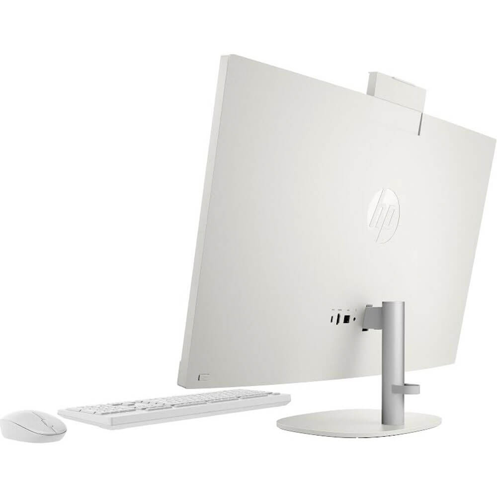 Back. HP - HP 27 inch Touchscreen All-in-One Desktop - Intel Core i5-1335U - Intel UHD Graphics - 16GB/512GB SSD - Windows 11 Home - White.