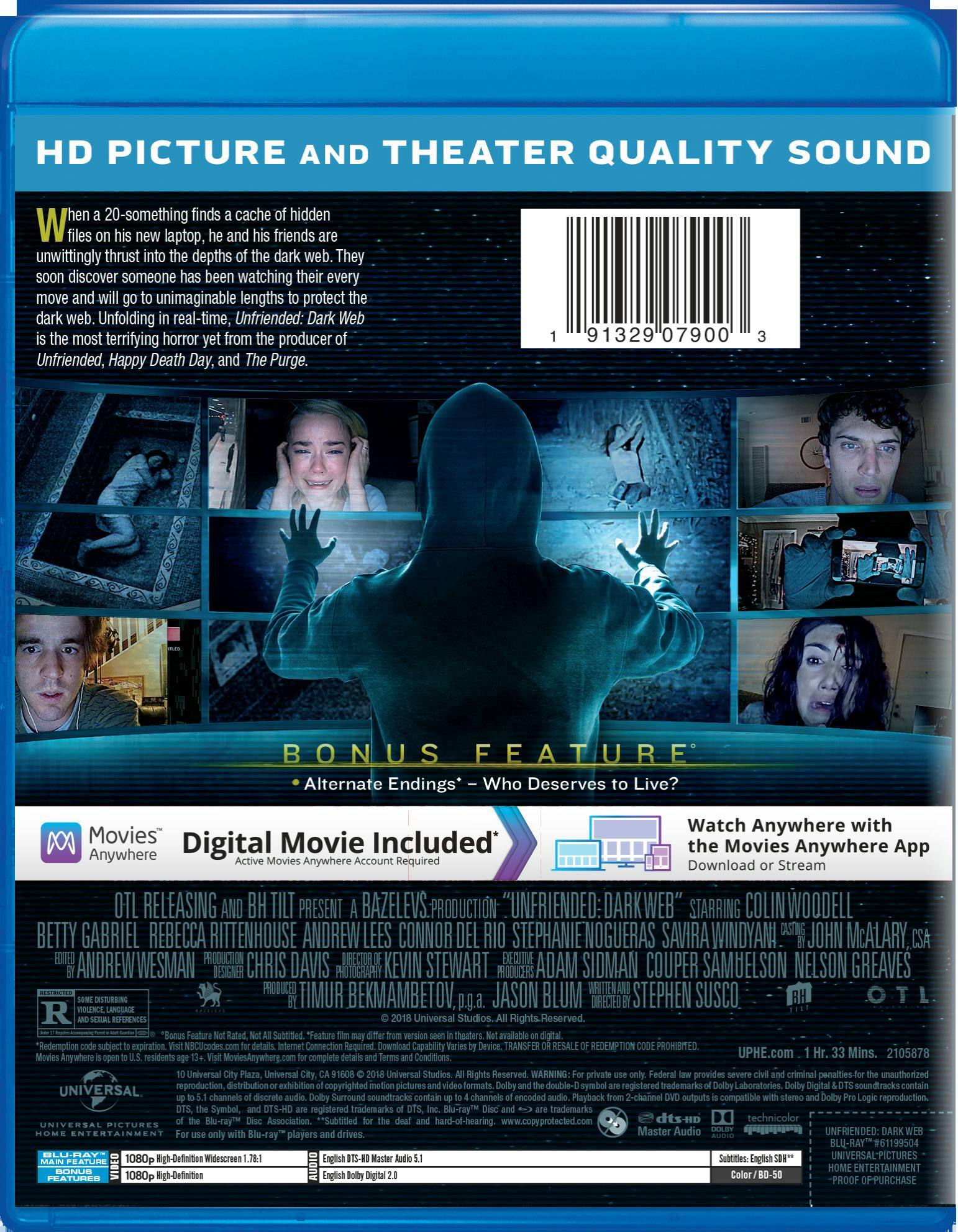 Angle. Unfriended - Dark Web (Blu-ray + Digital HD) [Blu-ray].
