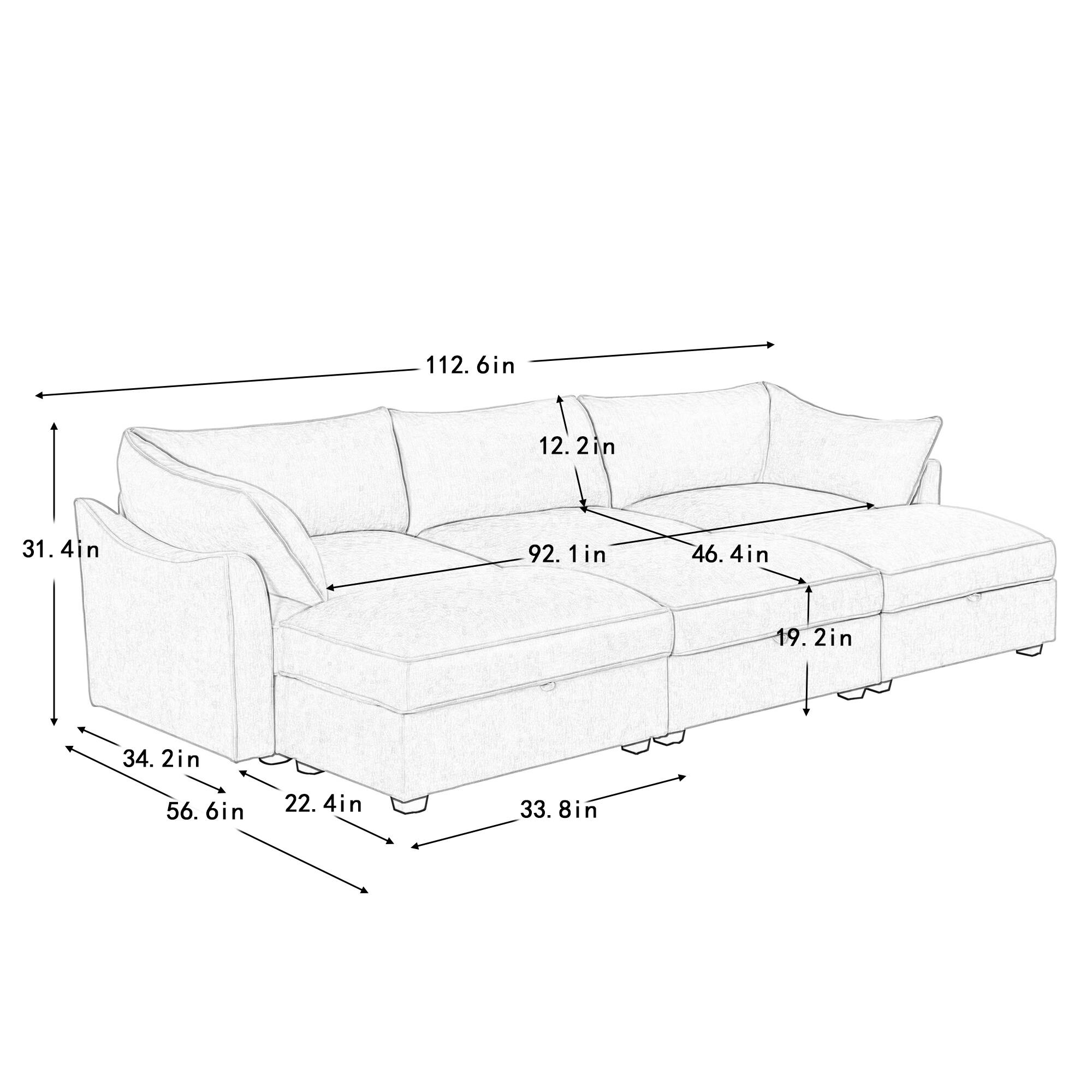 112.6 in  
12.2 in  
31.4 in  
92.1 in  
46.4 in  
19.2 in  
34.2 in  
56.6 in  
22.4 in  
33.8 in