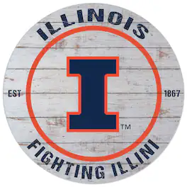 Jardine - Illinois Fighting Illini 20'' x 20'' Indoor/Outdoor Weathered Circle Sign - Multicolor