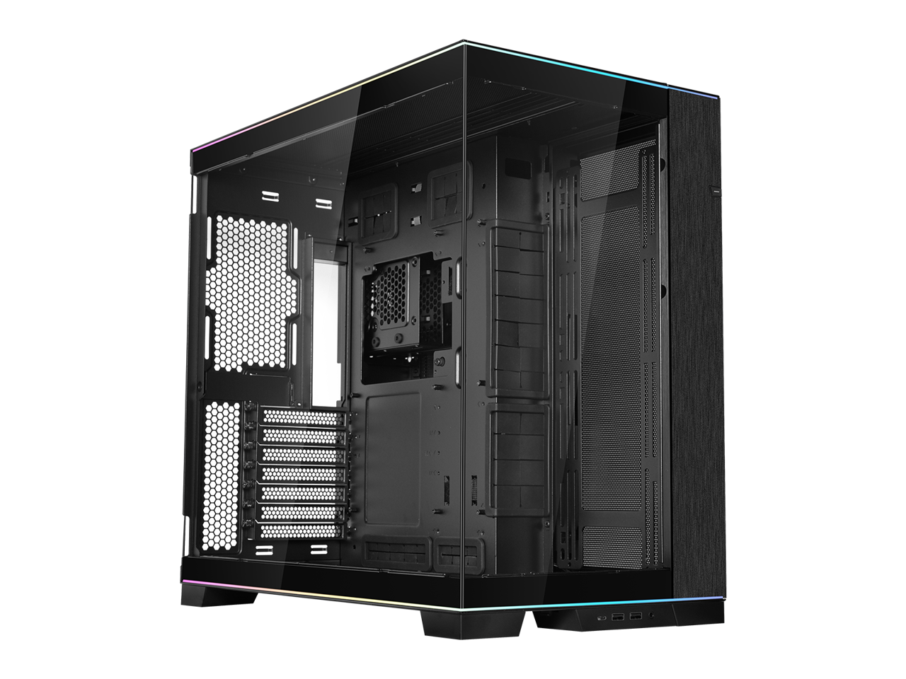 Alt View 3. Lian Li - LIAN LI O11 Dynamic EVO RGB  Black Aluminum / Steel / Tempered Glass ATX Mid Tower Computer Case----O11DERGBX - Black.