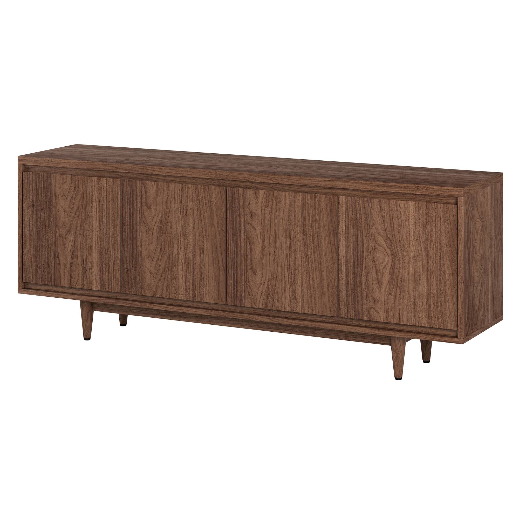 Left. Hudson&Canal - Aelin Rectangular TV Stand for TV's up to 75" in Satin Walnut - Satin Walnut.