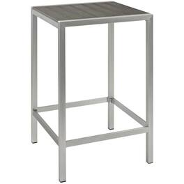 Outdoor Escape - Aluminum Outdoor Bar Table With Square Top And Modern Design - Gray