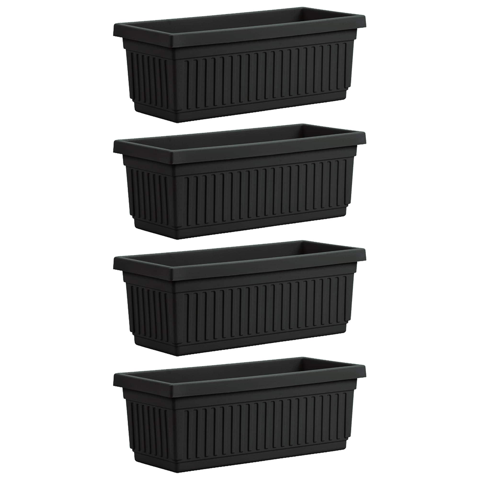 The HC Companies - HC Companies 30 Inch Fluted Plastic Venetian Garden Flower Window Box (4 Pack)