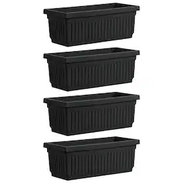 The HC Companies - HC Companies 30 Inch Fluted Plastic Venetian Garden Flower Window Box (4 Pack)