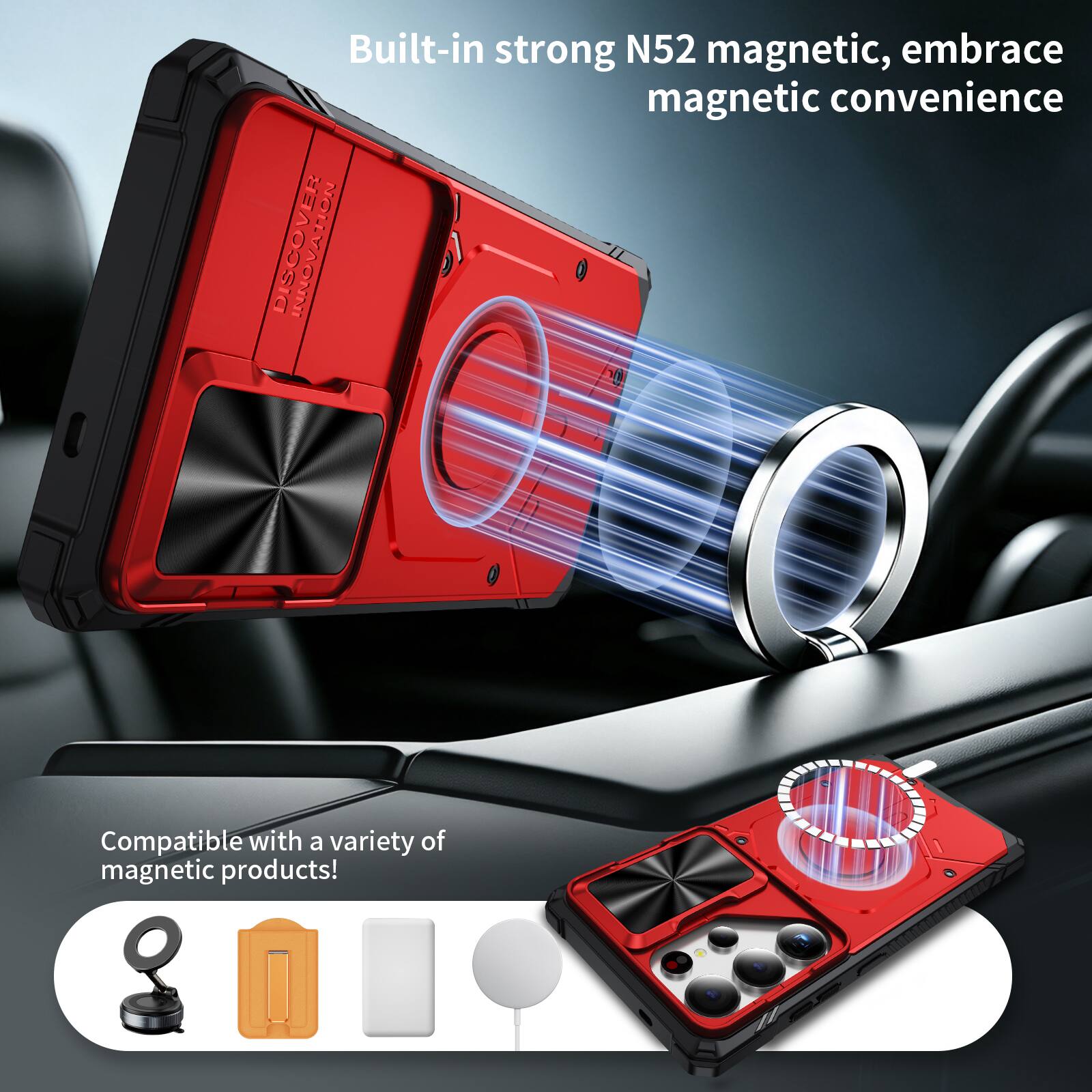 Built-in strong N52 magnetic, embrace magnetic convenience

Compatible with a variety of magnetic products!