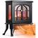 Front. Sugift - 1500W Electric Fireplace Stove Heater Space Heater with 3D Flame Effect.