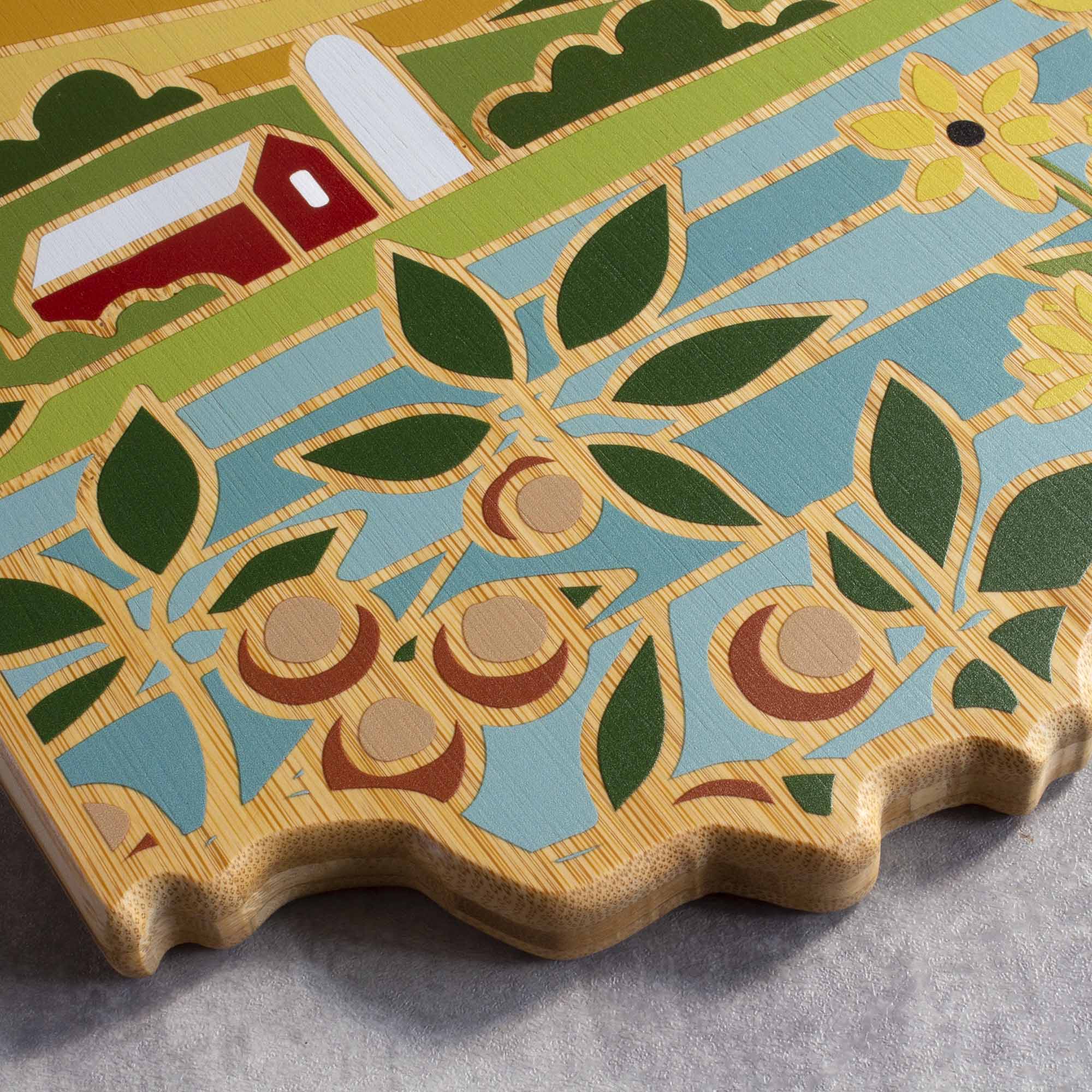 Alt View 2. Totally Bamboo - Ohio Cutting Board with Artwork by Summer Stokes.