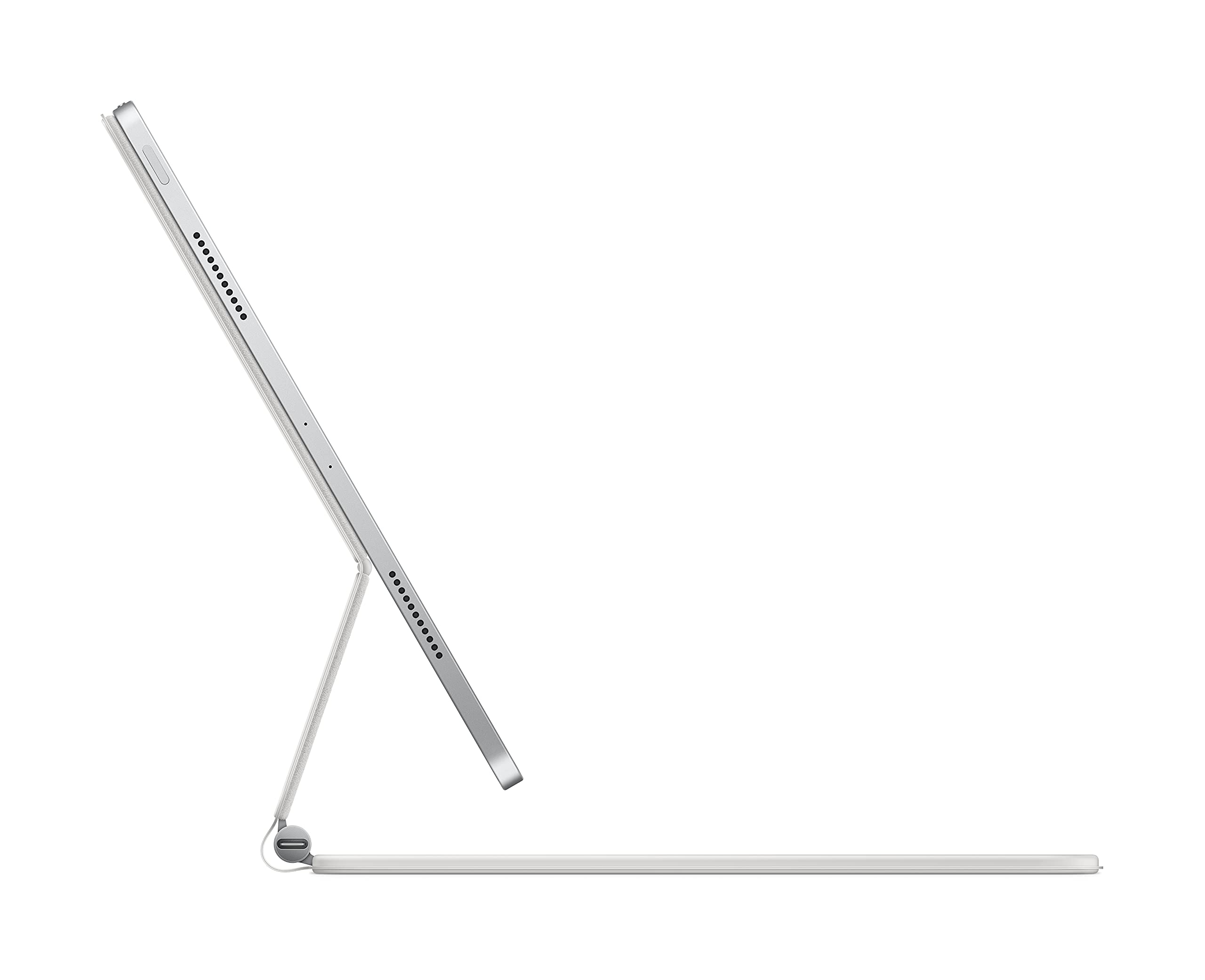 The image shows a modern, minimalist desk lamp with a sleek, metallic design.