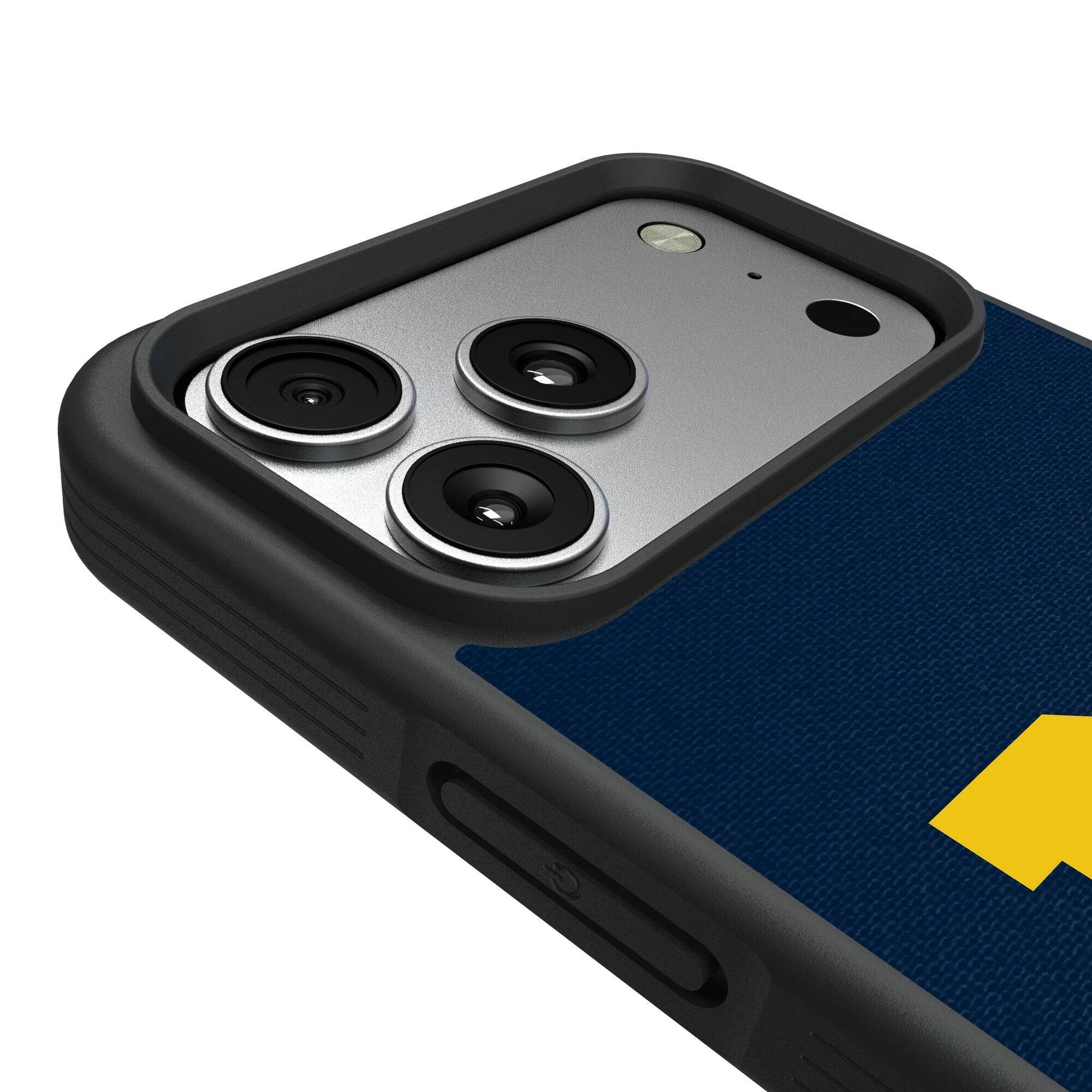 Alt View 2. Keyscaper - Michigan Wolverines Bump Case with 8.2ft Drop Protection - 13 Pro Max - Multicolor.