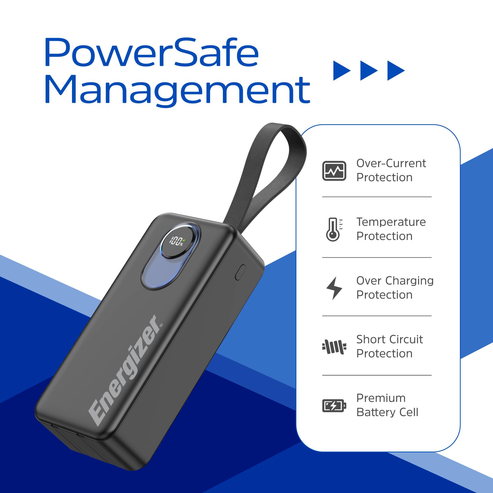 PowerSafe Management  
Over-Current Protection  
Temperature Protection  
Over Charging Protection  
Short Circuit Protection  
Premium Battery Cell