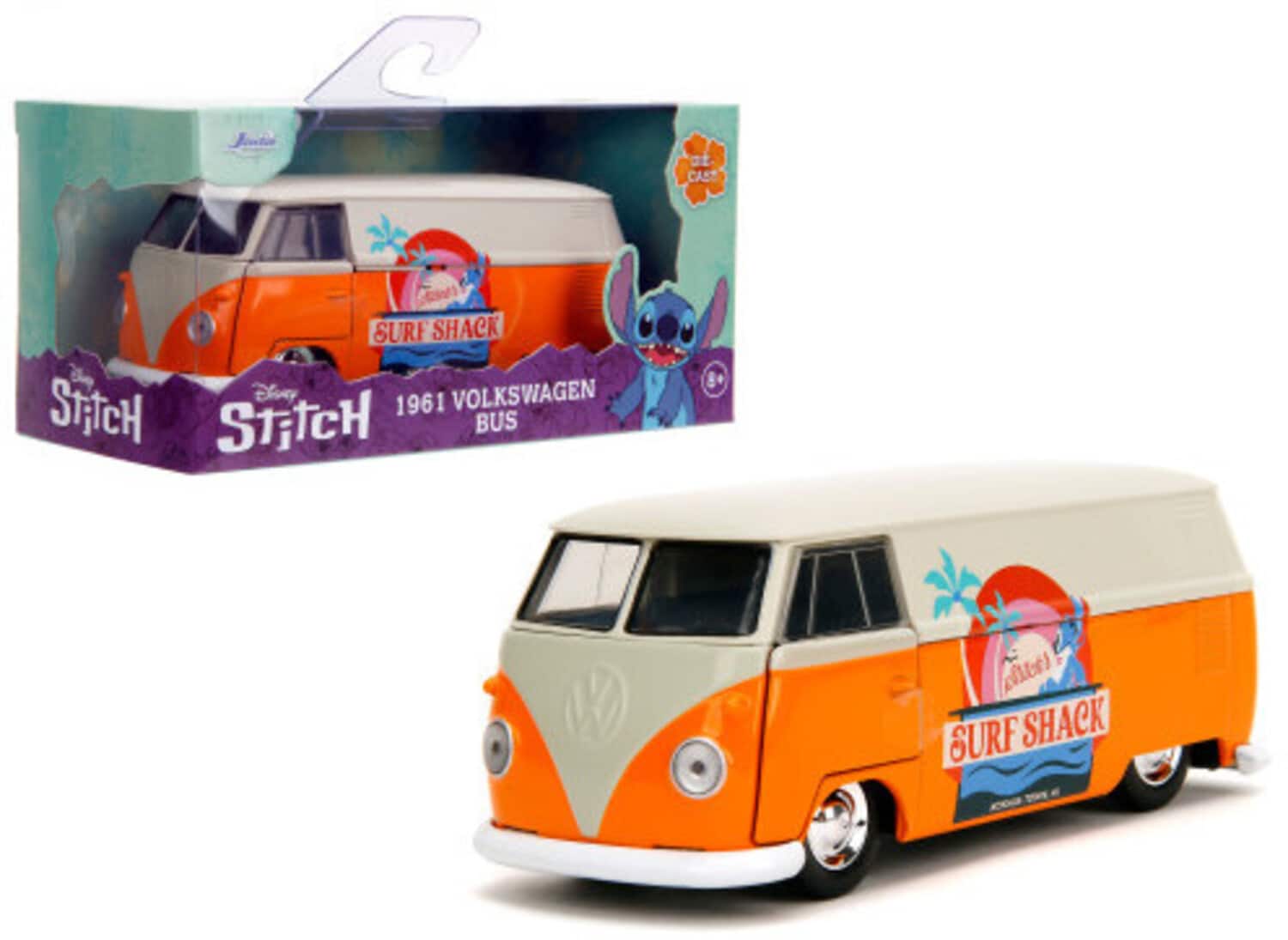 Jada Toys - 1:32 Disney Stitch - Hollywood Rides - '61 VW Bus - COLLECTIBLES - Multicolor