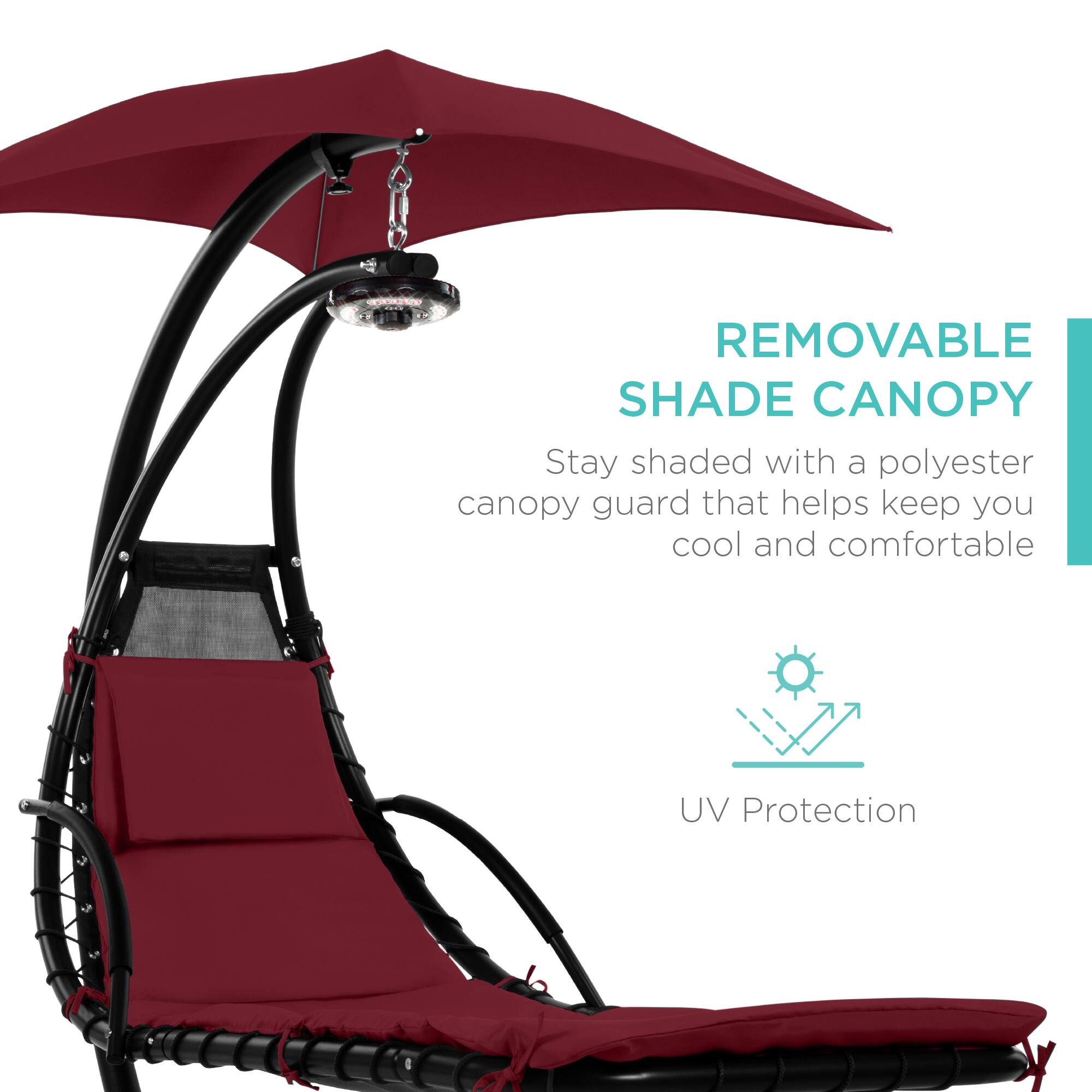 REMOVABLE SHADE CANOPY  
Stay shaded with a polyester canopy guard that helps keep you cool and comfortable  
UV Protection