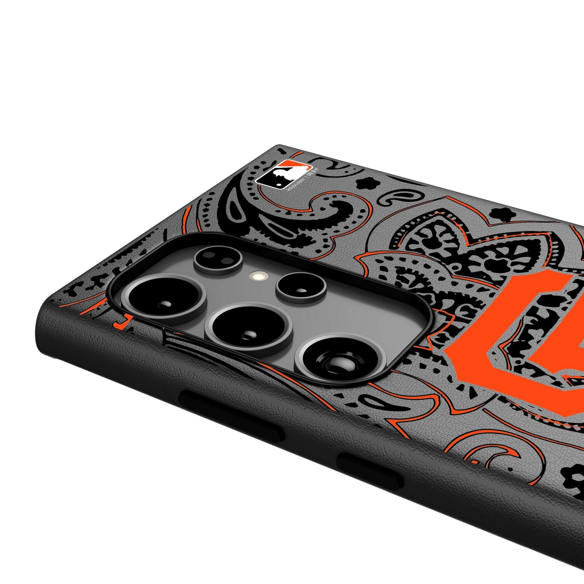 Alt View 3. Keyscaper - San Francisco Giants Paisley Galaxy Magnetic Bump Case - S24 Ultra - Black.
