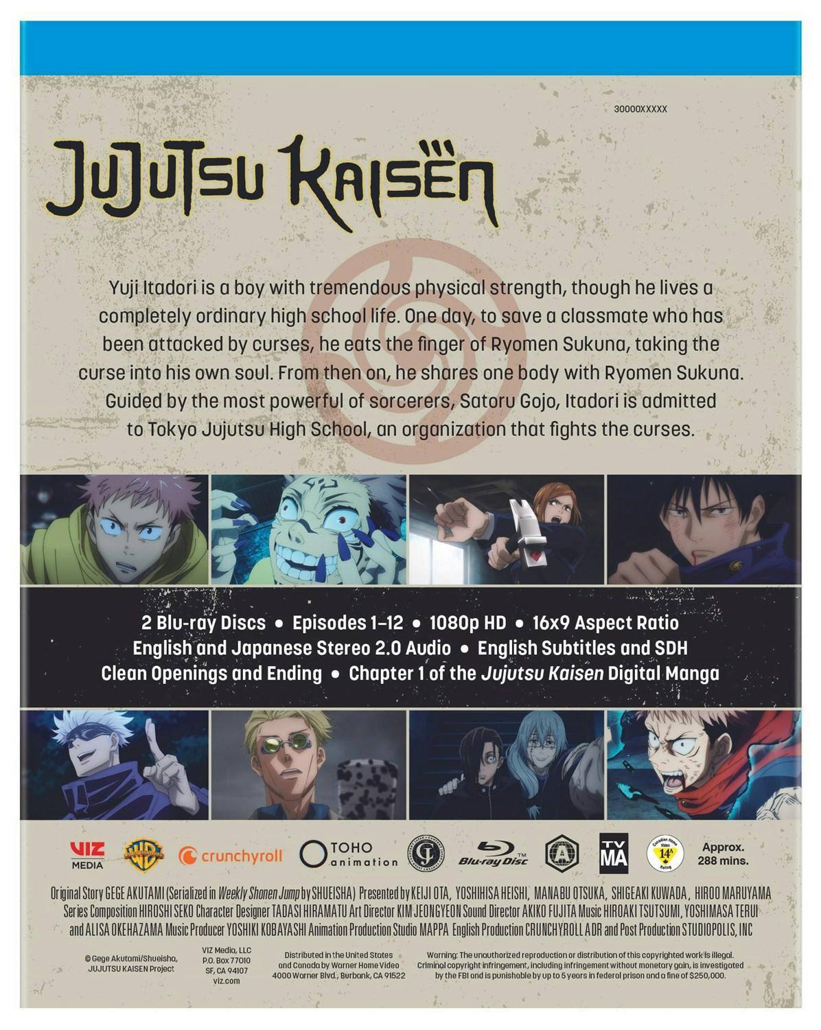Back. Jujutsu Kaisen: Part 1 (Limited Edition) [Blu-ray].