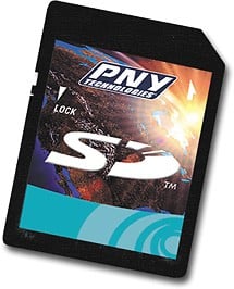 Angle Standard. PNY - 1GB Secure Digital Memory Card.