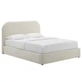 Modway - Keynote Upholstered Fabric Curved Full Platform Bed - White