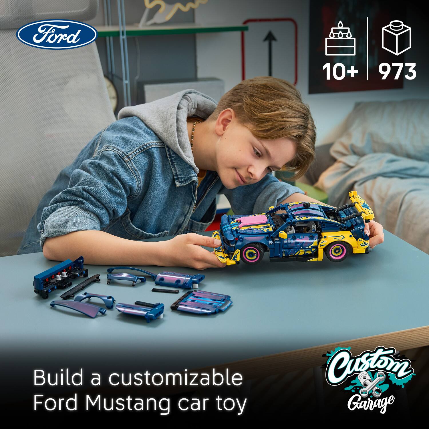 Ford 10+ 973 Build a customizable Ford Mustang car toy Custom Garage