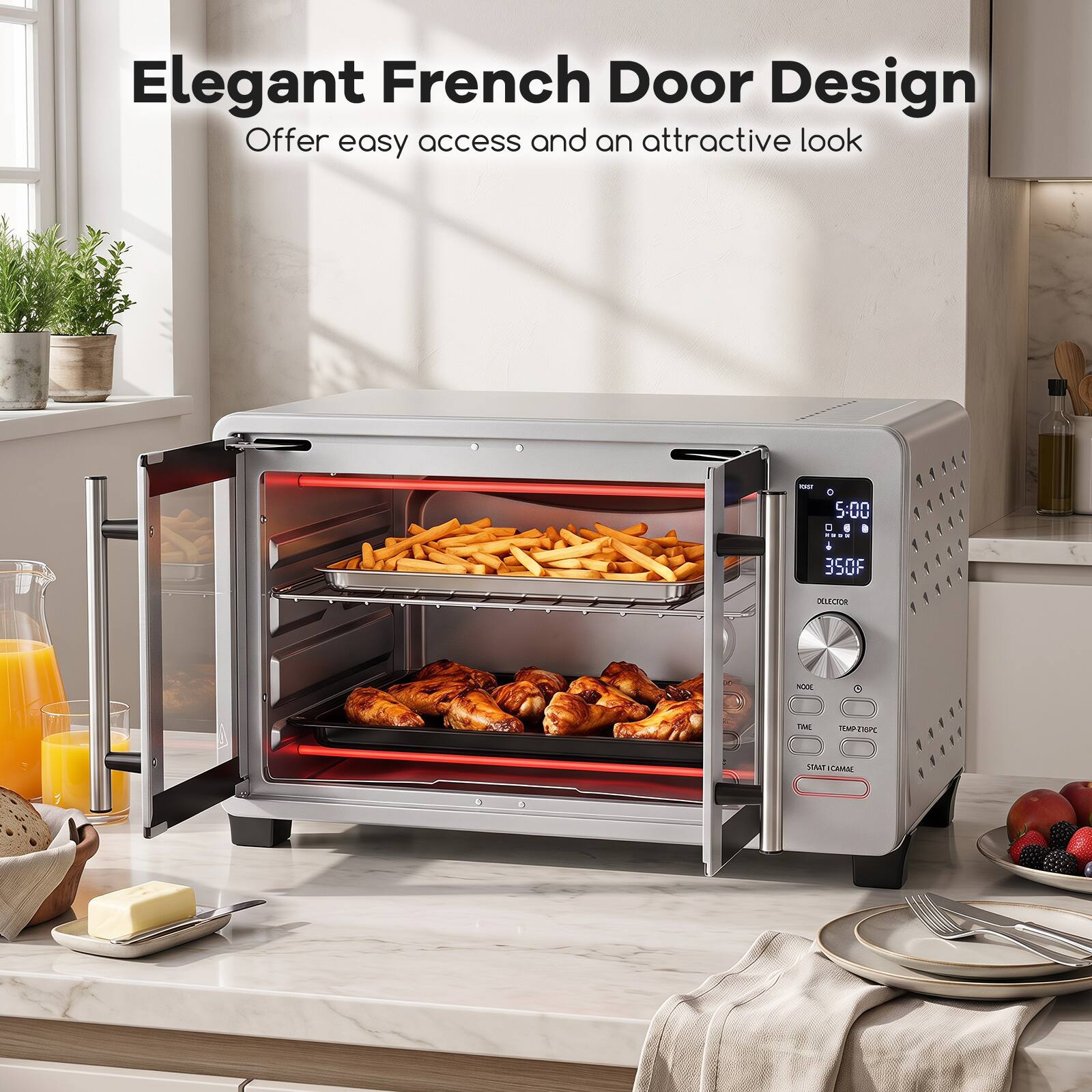 Elegant French Door Design  
Offer easy access and an attractive look  

5:00  
350F  
DELECTION  
02  
ET  
LAAM  
LMAN