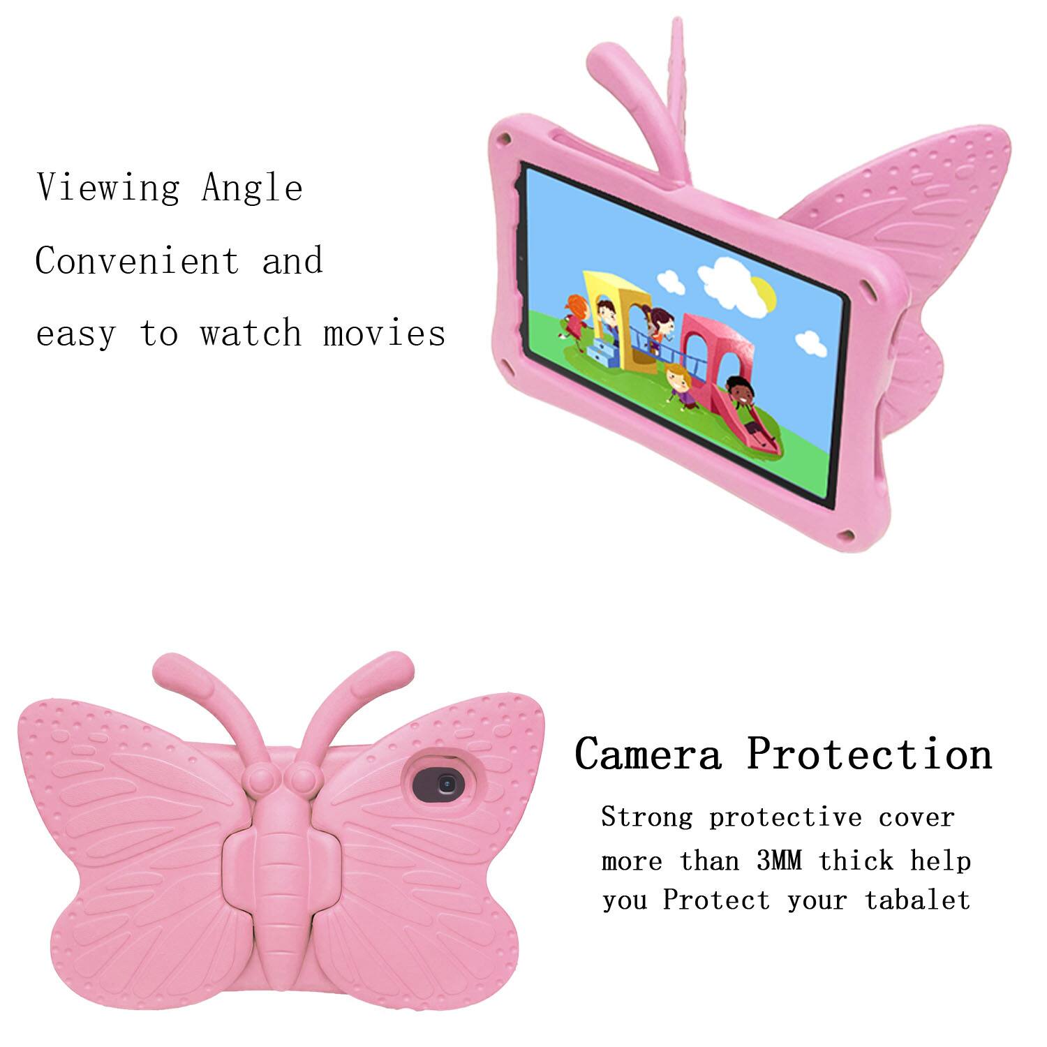 Viewing Angle  
Convenient and easy to watch movies  

Camera Protection  
Strong protective cover more than 3MM thick help you Protect your tabalet