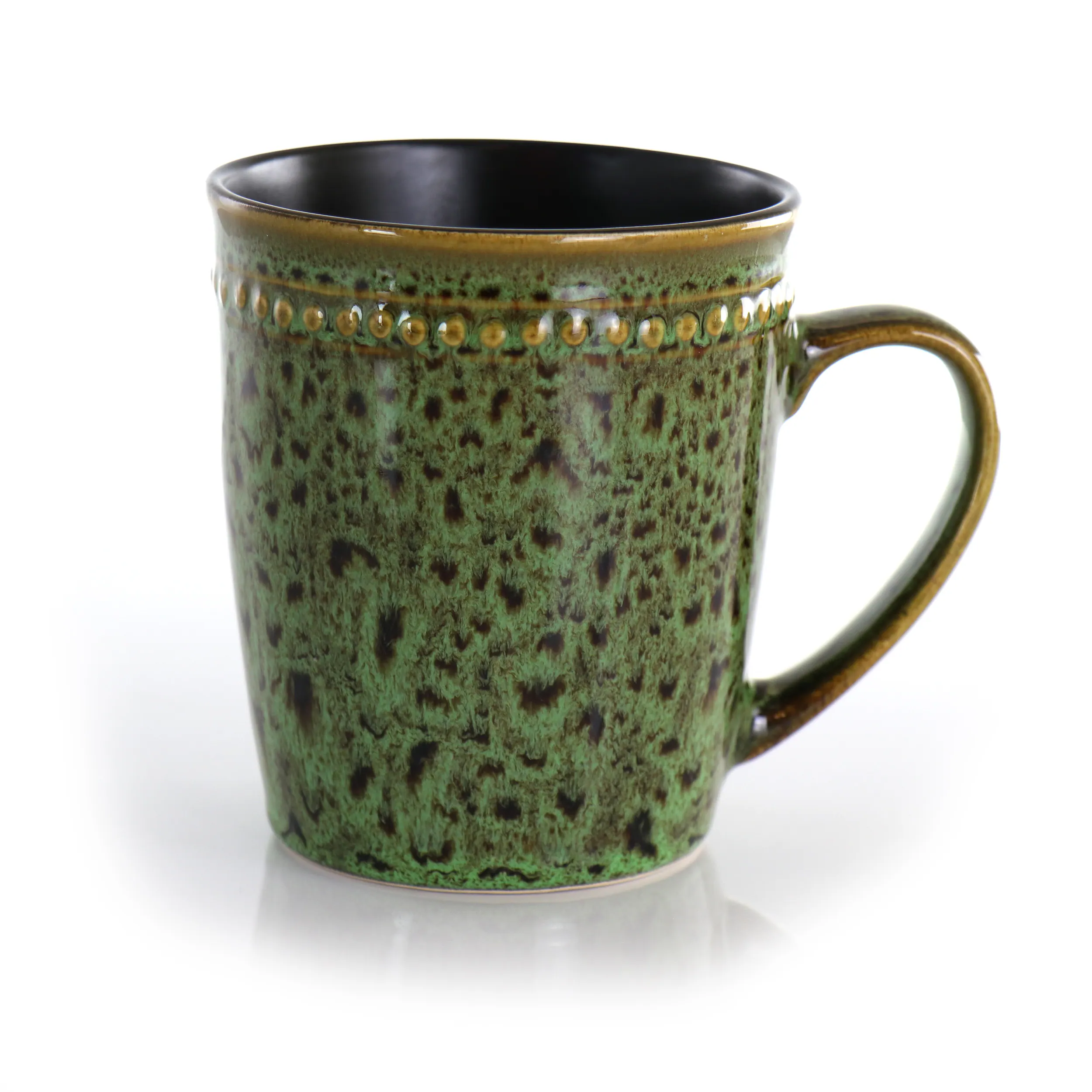 Alt View 8. Elama - Elama Jade Waves 16 Piece Stoneware Dinnerware Set in Green - Green.