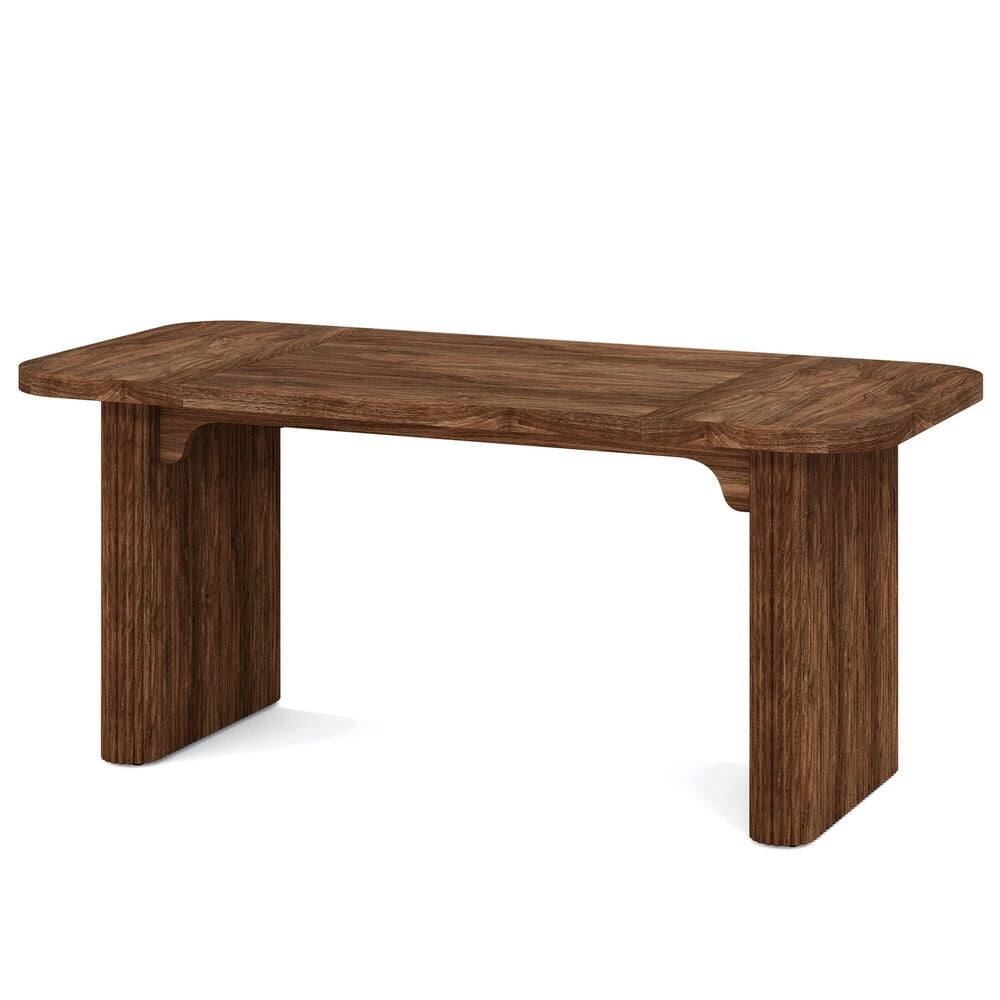 Back. Kadyn - Kadyn Study Writing Desk, Computer Desk,62.2" Wood Executive Desk Simple Rectangular Computer Desk Writing Table,Brown - Brown.