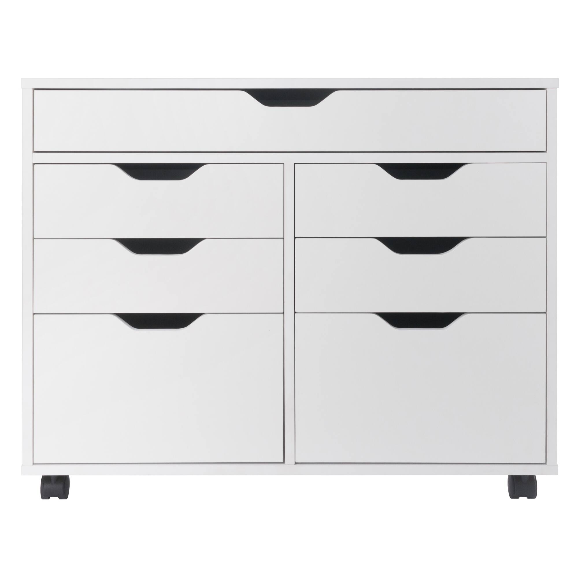 Alt View 3. Winsome Wood - Halifax 5-Drawer Mulit-Storage Mobile Cabinet - White.